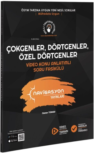 Navigasyon Yayınları TYT AYT Matematik Çokgenler, Dörtgenler ve Özel Dörtgenler Konu Anlatımlı Soru Fasikülü