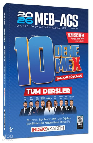 ndeks Akademi 2026 MEB-AGS Tüm Dersler 10 DenemeX Çözümlü