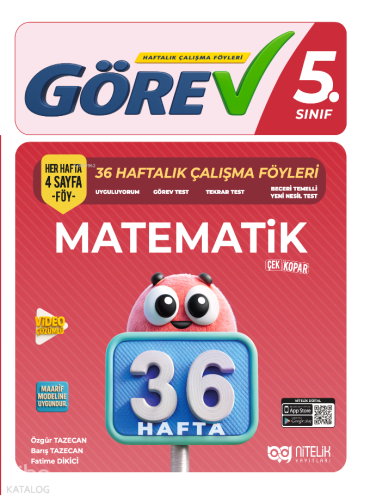 Nitelik 5. Sınıf Görev Matematik (36 Hafta) Çalışma Föyleri