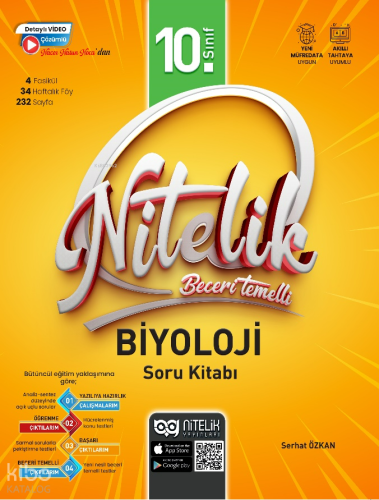 Nitelik Yayınları 10. Sınıf Beceri Temelli Biyoloji Soru Kitabı