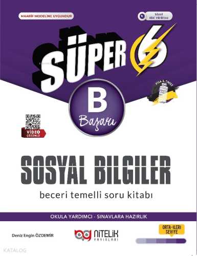 Nitelik Yayınları 6. Sınıf Süper Sosyal Bilgiler B Beceri Temelli Soru Kitabı