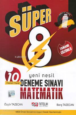 Nitelik Yayınları 8. Sınıf LGS Süper Matematik Yeni Nesil 10 Deneme Sınavı Nitelik