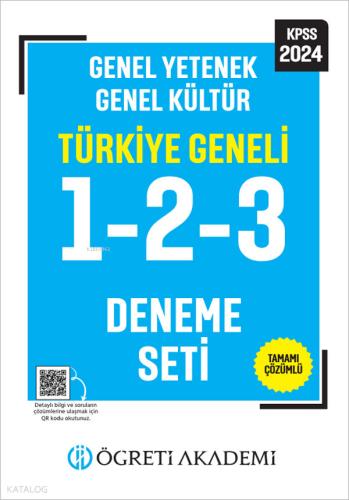 Öğreti Akademi 2024 KPSS Genel Yetenek Genel Kültür Tamamı Çözümlü Türkiye Geneli 1-2-3 Deneme Seti