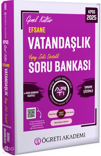 Öğreti Akademi 2025 KPSS Vatandaşlık Genel Kültür Efsane Tamamı Çözümlü Soru Bankası