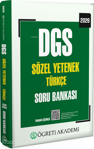 Öğreti Akademi 2026 DGS Sözel Yetenek Türkçe Tamamı Çözümlü Soru Banka