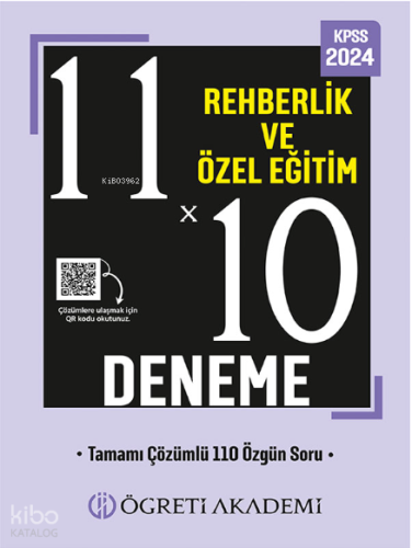 ÖĞRETİ AKADEMİ KPSS Eğitim Bilimleri 11X10 Rehberlik ve Özel Eğitim Deneme