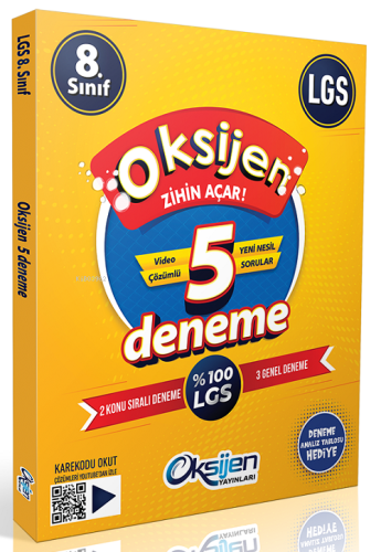 Oksijen Yayınları 8. Sınıf LGS Tüm Dersler Oksijen 3+2 Deneme - Kitapi