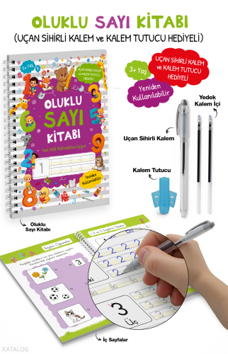 Oluklu Sayı Kitabı (Uçan Sihirli Kalem ve Kalem Tutucu Hediyeli)