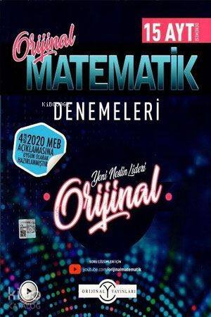 Orijinal Yayınları AYT Matematik 2020 Özel 15 li Denemeleri Orijinal