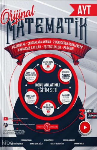 Orijinal Yayınları AYT Polinom Çarpanlara Ayırma 2. Dereceden Denklemler Karmaşık Sayılar Eşitsizlik Parabol Konu Anlatım