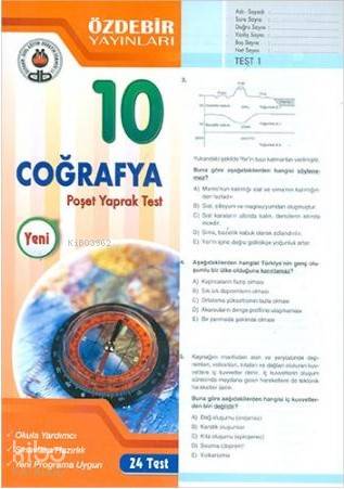 Özdebir 10.Sınıf Poşet Yaprak Test Coğrafya - Kitapiks.com