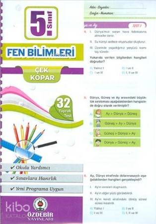 Özdebir 5.Sınıf Poşet Yaprak Test Fen Bilimleri - Kitapiks.com