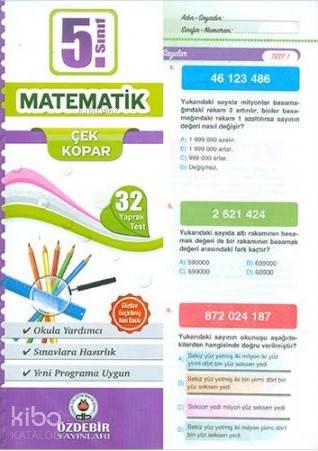 Özdebir 5.Sınıf Poşet Yaprak Test Matematik - Kitapiks.com