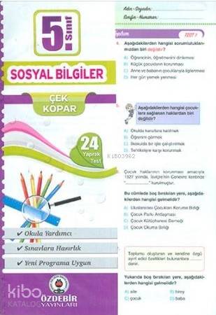 Özdebir 5.Sınıf Poşet Yaprak Test Sosyal Bilgiler - Kitapiks.com