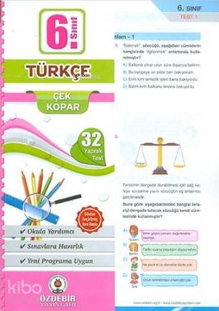Özdebir 6.Sınıf Poşet Yaprak Test Türkçe - Kitapiks.com