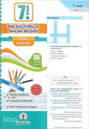 Özdebir 7.Sınıf Poşet Yaprak Test Din Kültürü - Kitapiks.com