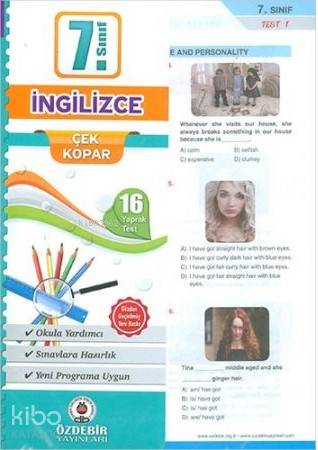 Özdebir 7.Sınıf Poşet Yaprak Test İngilizce - Kitapiks.com