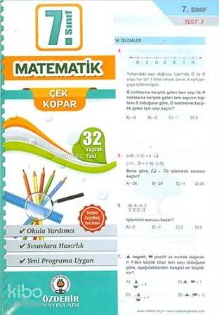 Özdebir 7.Sınıf Poşet Yaprak Test Matematik - Kitapiks.com
