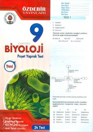 Özdebir 9.Sınıf Poşet Yaprak Test Biyoloji