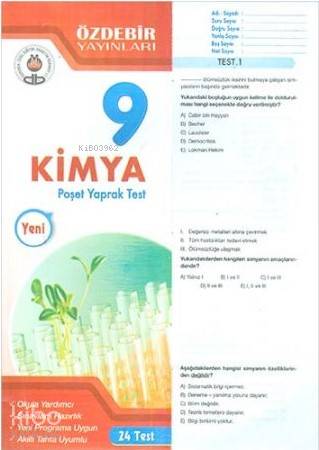 Özdebir 9.Sınıf Poşet Yaprak Test Kimya