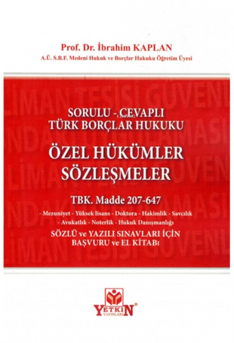 Özel Hükümler Sözleşmeler - Kitapiks.com