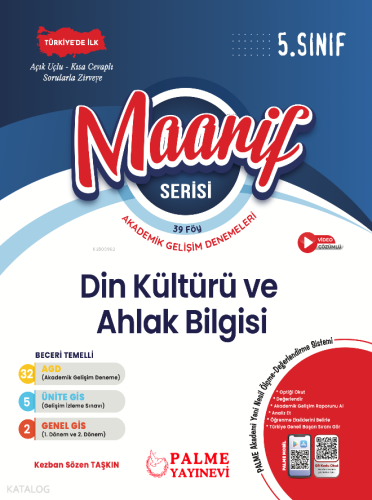 Palme 5.Sınıf Maarif Serisi Din Kültürü Haftalık Deneme (39 Föy)