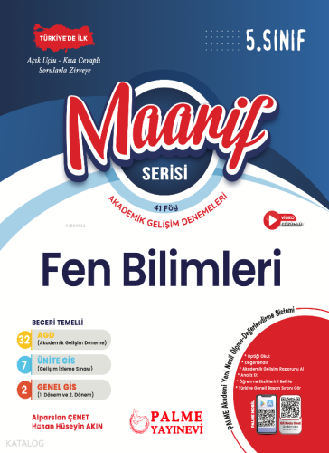 Palme 5.Sınıf Maarif Serisi Fen Bilimleri Haftalık Deneme (41 Föy)