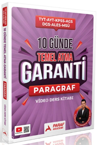Paraf Akademi TYT AYT KPSS AGS DGS ALES MSÜ 10 Günde Temel Atma Garanti Paragraf Video Ders Kitabı