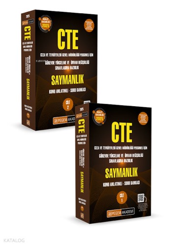 Pegem Akademi 2025 GYS CTE Adalet Bakanlığı Ceza ve Tevkifevleri Genel Müdürlüğü Personeli İçin Görevde Yükselme ve Ünvan Değişikliği Sınavlarına Hazırlık;Konu Anlatımlı Soru Bankası Saymanlık (2 Cilt)
