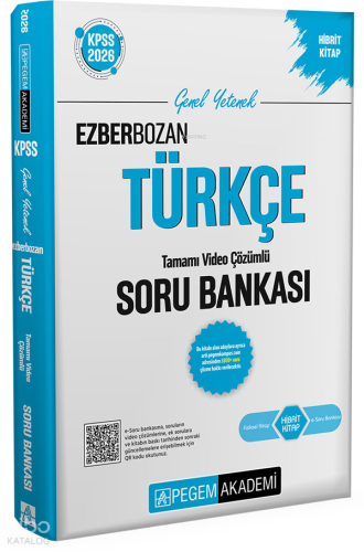 Pegem Akademi  2026 KPSS Genel Yetenek Genel Kültür Ezberbozan Türkçe Tamamı Video Çözümlü Soru Bankası