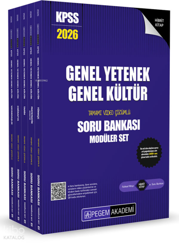 Pegem Akademi 2026 KPSS Genel Yetenek Genel Kültür Tamamı Çözümlü Soru Bankası Seti - (5 Kitap)