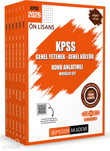 Pegem Akademi 2026 KPSS Ön Lisans Konu Anlatımlı Modüler Set Genel Yetenek Genel Kültür (6 Kitap)