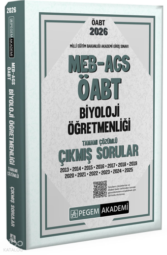 Pegem Akademi 2026 MEB AGS ÖABT Biyoloji Öğretmenliği Tamamı Çözümlü Ç