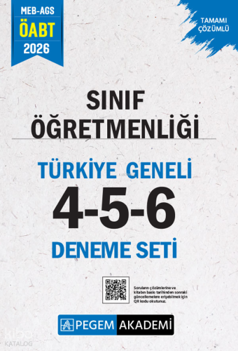 Pegem Akademi 2026 MEB AGS ÖABT Sınıf Öğretmenliği Tamamı Çözümlü Türk