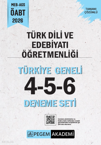 Pegem Akademi 2026 MEB AGS ÖABT Türk Dili ve Edebiyatı Öğretmenliği Ta