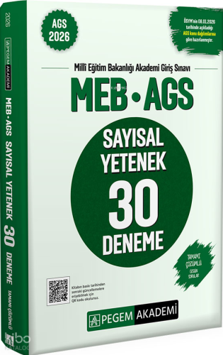 Pegem Akademi 2026 MEB AGS Sayısal Yetenek 30 Deneme Tamamı Çözümlü