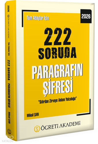 Pegem Akademi 2026 Tüm Adaylar İçin 222 Soruda Paragrafın Şifresi