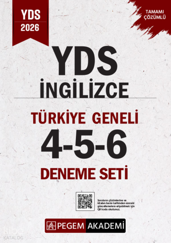 Pegem Akademi 2026 YDS İngilizce Tamamı Çözümlü Türkiye Geneli 4-5-6 (