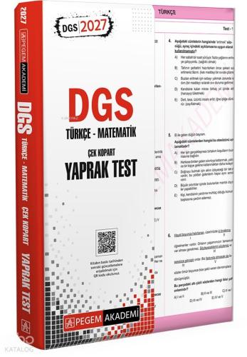 Pegem Akademi DGS Türkçe-Matematik Çek Kopart Yaprak Test