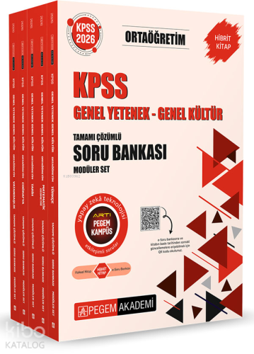 Pegem Akademi Yayıncılık 2026 KPSS Genel Yetenek Genel Kültür Ortaöğretim Tamamı Çözümlü Soru Bankası Modüler Set (5 Kitap)