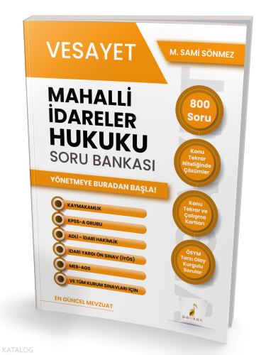 Pelikan Yayınevi Vesayet Mahalli İdareler Hukuku Soru Bankası