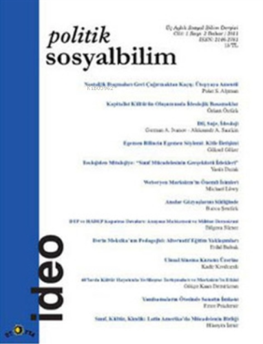 Politik Sosyalbilim Sayı 2 - Kitapiks.com