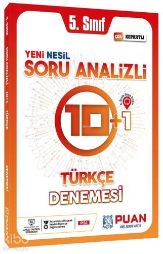 Puan Yayınları 5. Sınıf Türkçe Yeni Nesil Soru Analizli 10+1 Deneme Puan 