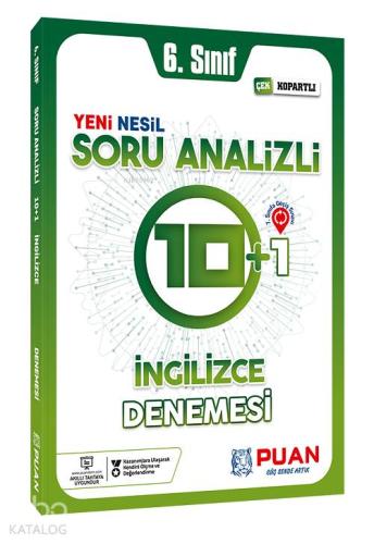 Puan Yayınları 6. Sınıf İngilizce Soru Analizli 10+1 Deneme Puan 
