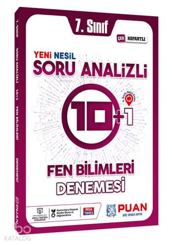 Puan Yayınları 7. Sınıf Fen Bilimleri Soru Analizli 10+1 Deneme Puan 