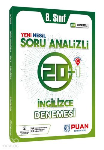 Puan Yayınları 8. Sınıf LGS İngilizce Soru Analizli 20+1 Deneme Puan 