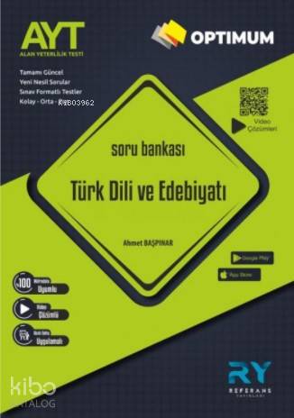 Referans Optimum AYT Türk Dili ve Edebiyatı Soru Bankası Video Çözümlü