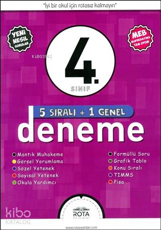 Rota Yayınları 4. Sınıf 5 Sıralı + 1 Genel Deneme Sınavı RTY Rota 