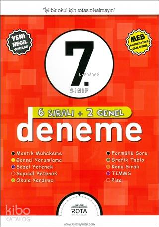 Rota Yayınları 7. Sınıf 6 Sıralı + 2 Genel Deneme RTY Rota 