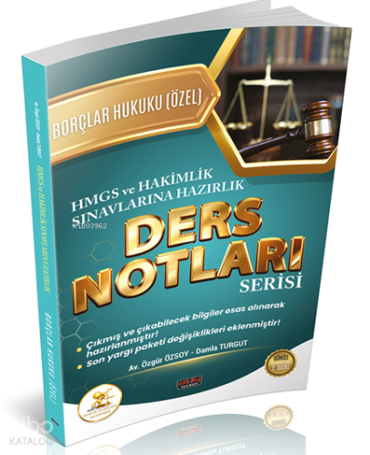 Savaş Yayınevi Hukal HMGS-Hakimlik Borçlar Hukuku Özel Hükümler Ders Notları